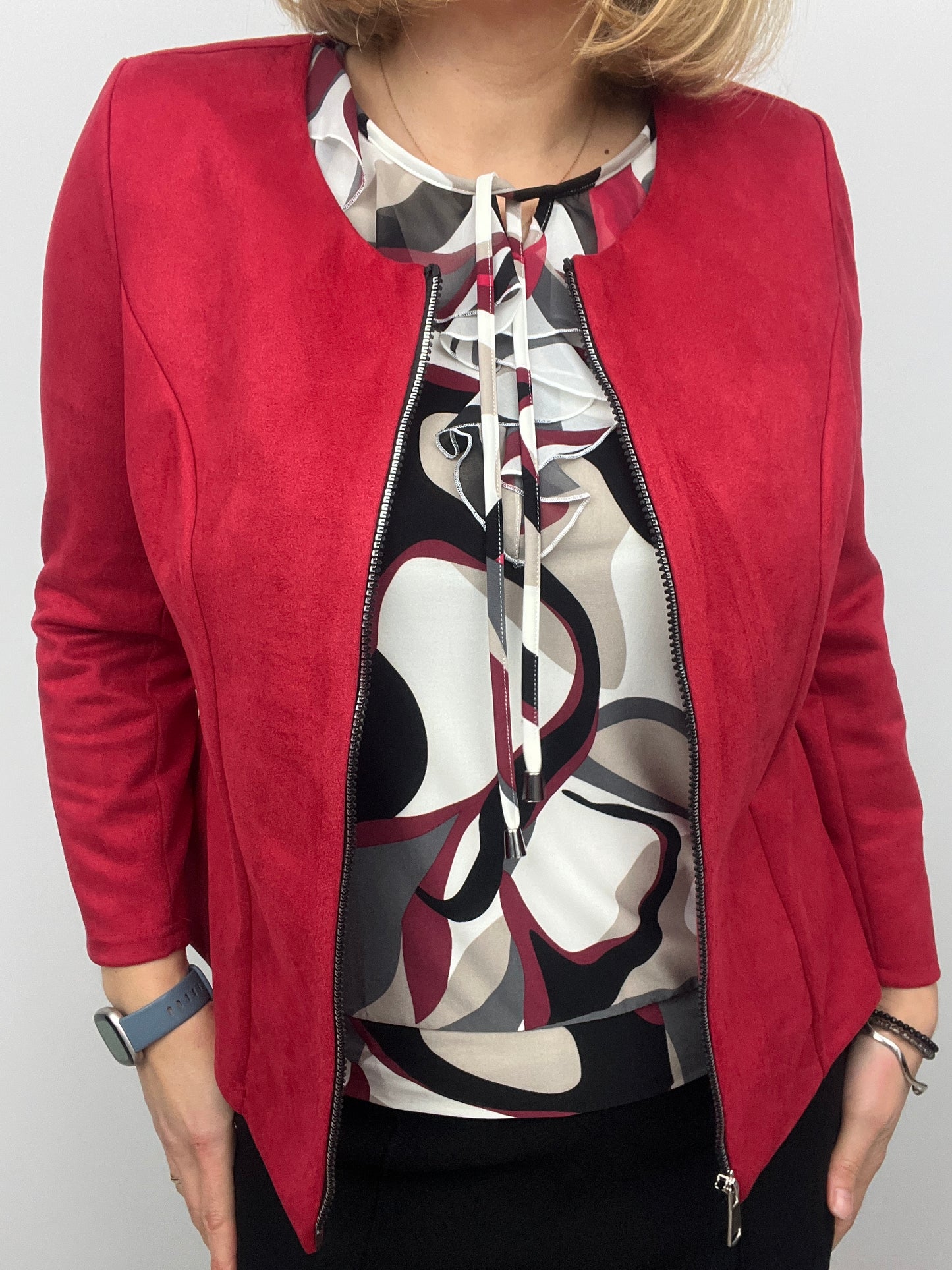 Suedette jacket red