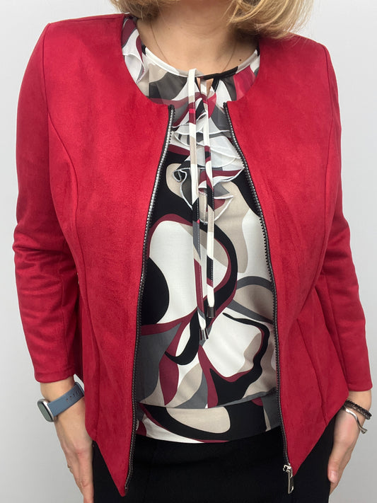 Suedette jacket red