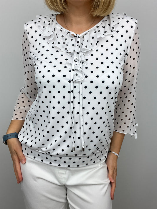 Molly polka dot ruffle top