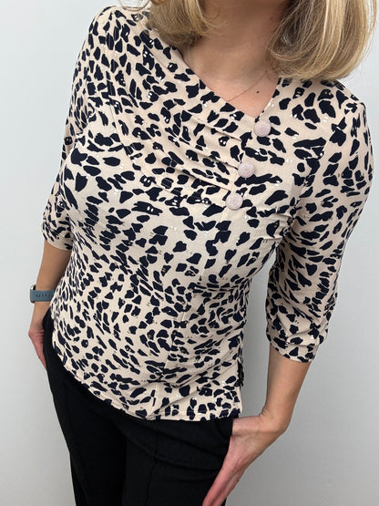 DEBRA top with pleated neckline
