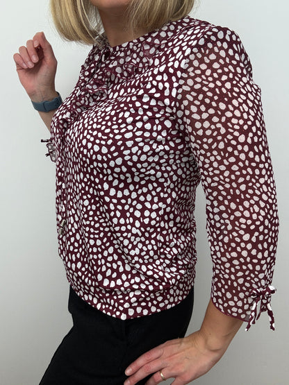 LAYLA burgundy ruffle top