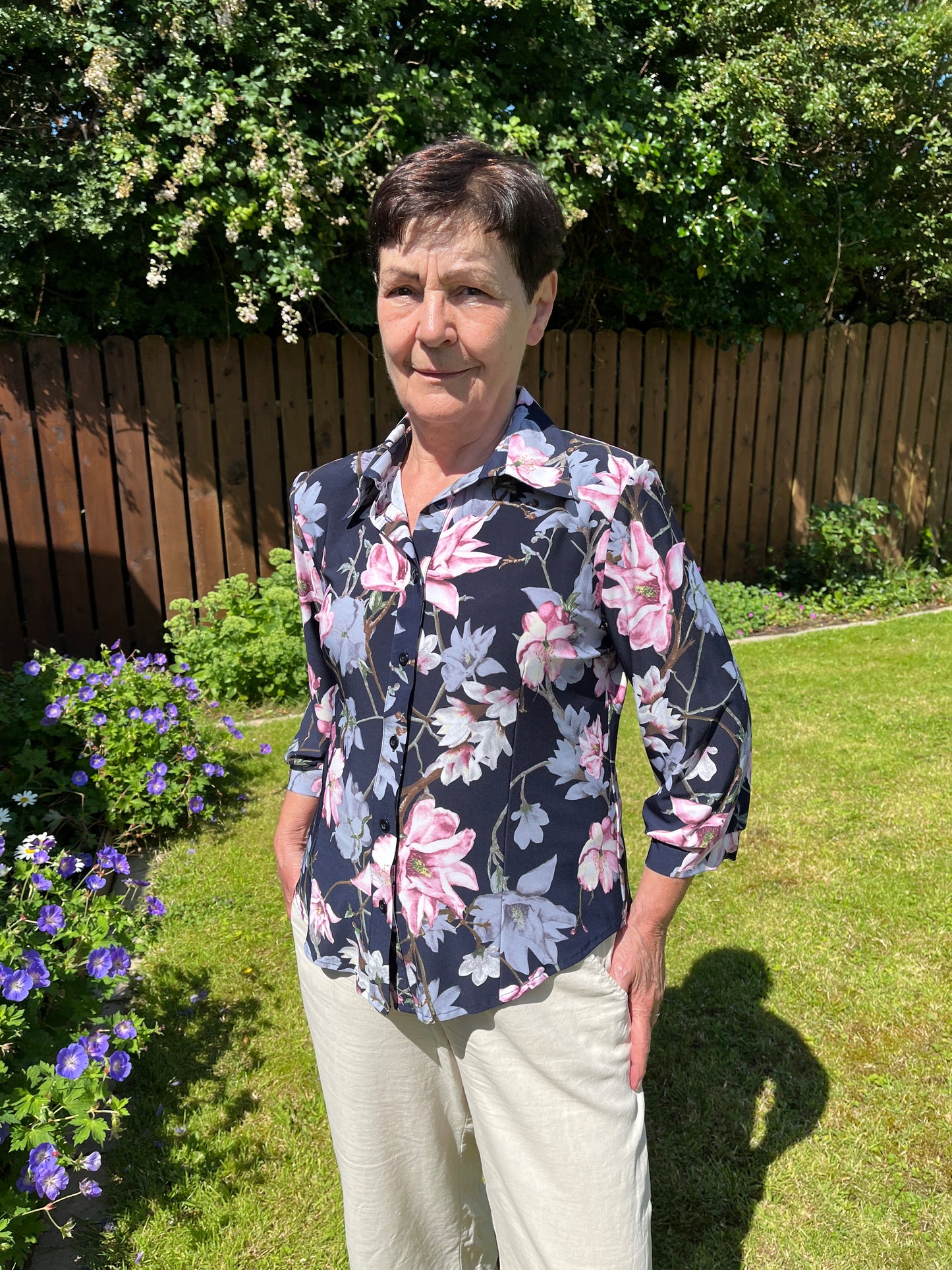 TARA button down blouse without ruching