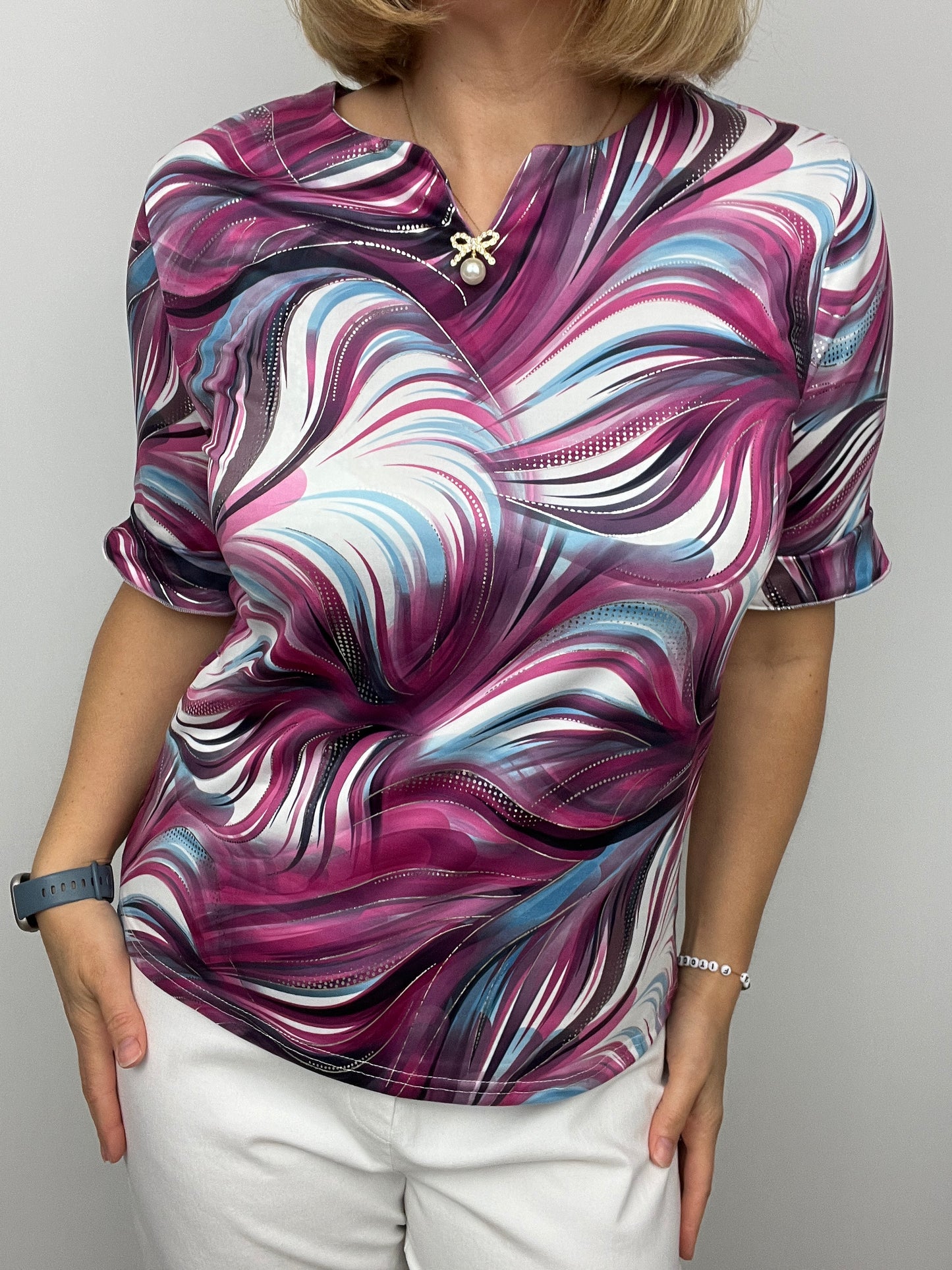 Gillian swirl print top