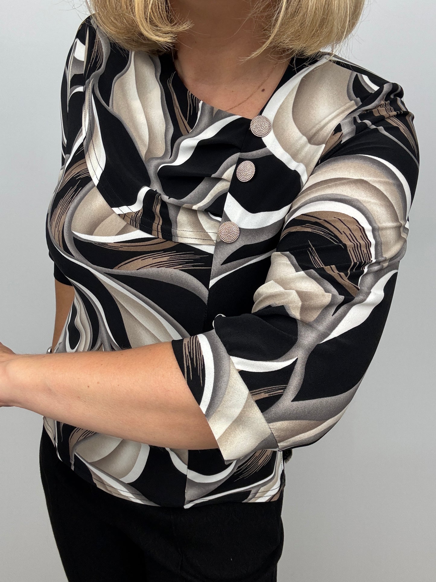 KATHY top with pleated neckline