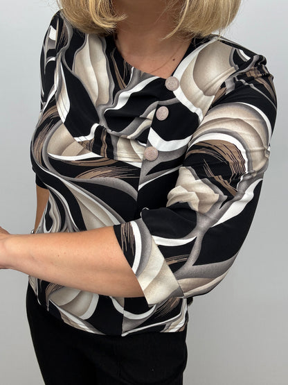 KATHY top with pleated neckline