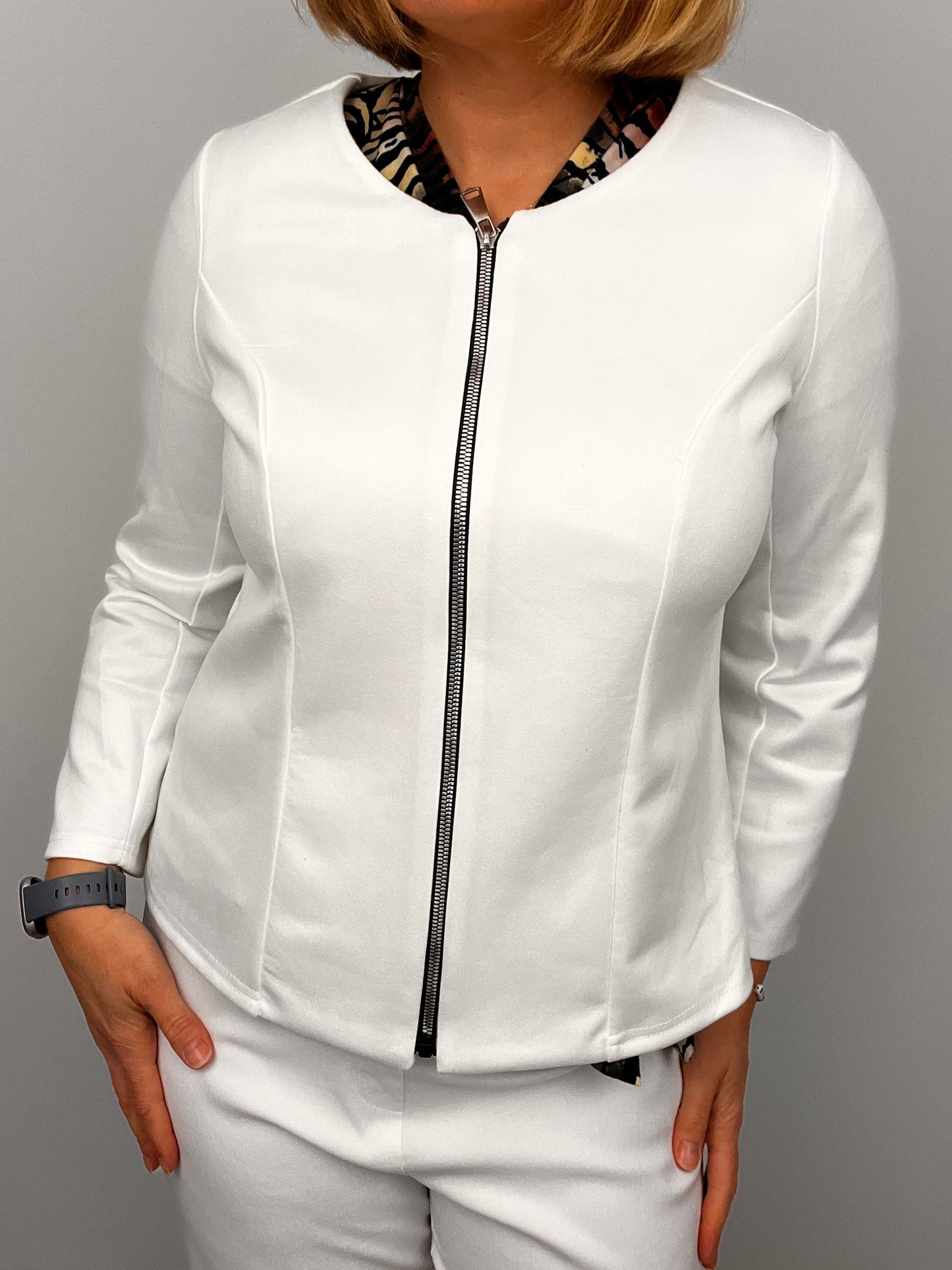 Suedette jacket cream