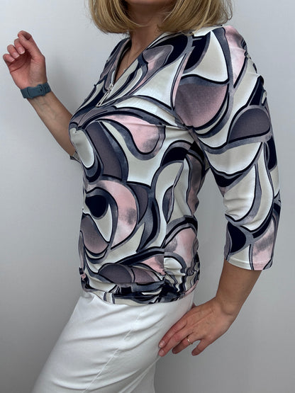 RACHEL 3/4 sleeve zip top