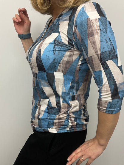 DORIS 3/4 sleeve zip top