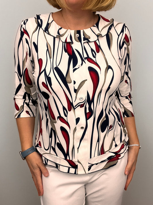 SALLY top with single frill neckline