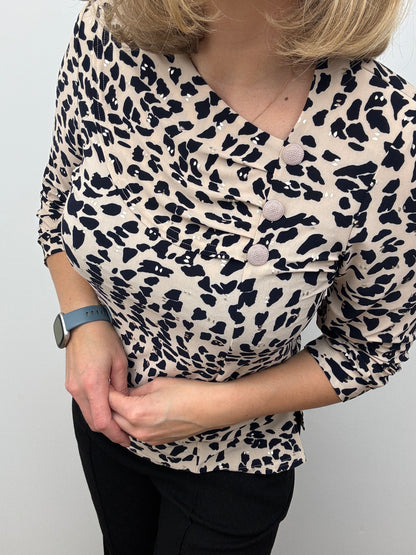 DEBRA top with pleated neckline