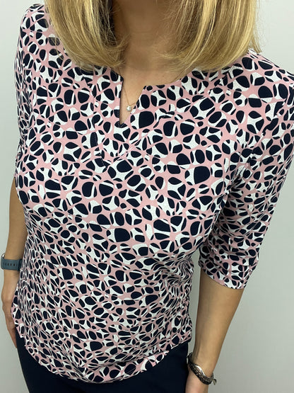 REGINA top with mini v-neck