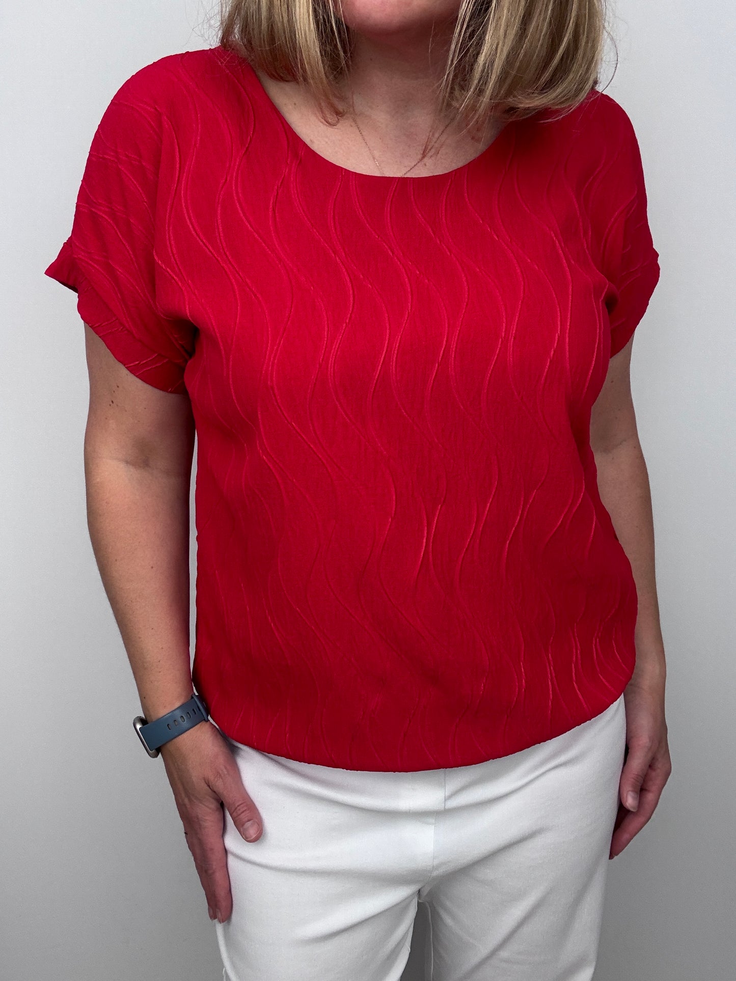 GEMMA textured wave top - red
