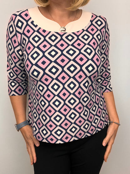 ELIZABETH top with cream neckline