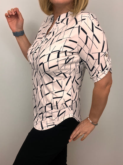 DEBRA stand-up collar blouse