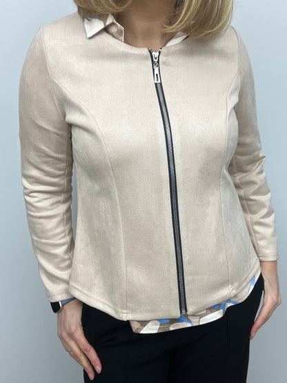 Suedette jacket beige