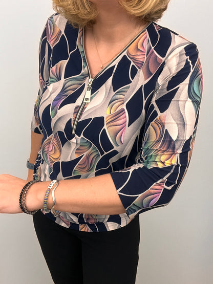 ATHENA 3/4 sleeve zip top