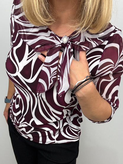 ALPHA top with bow tie detail