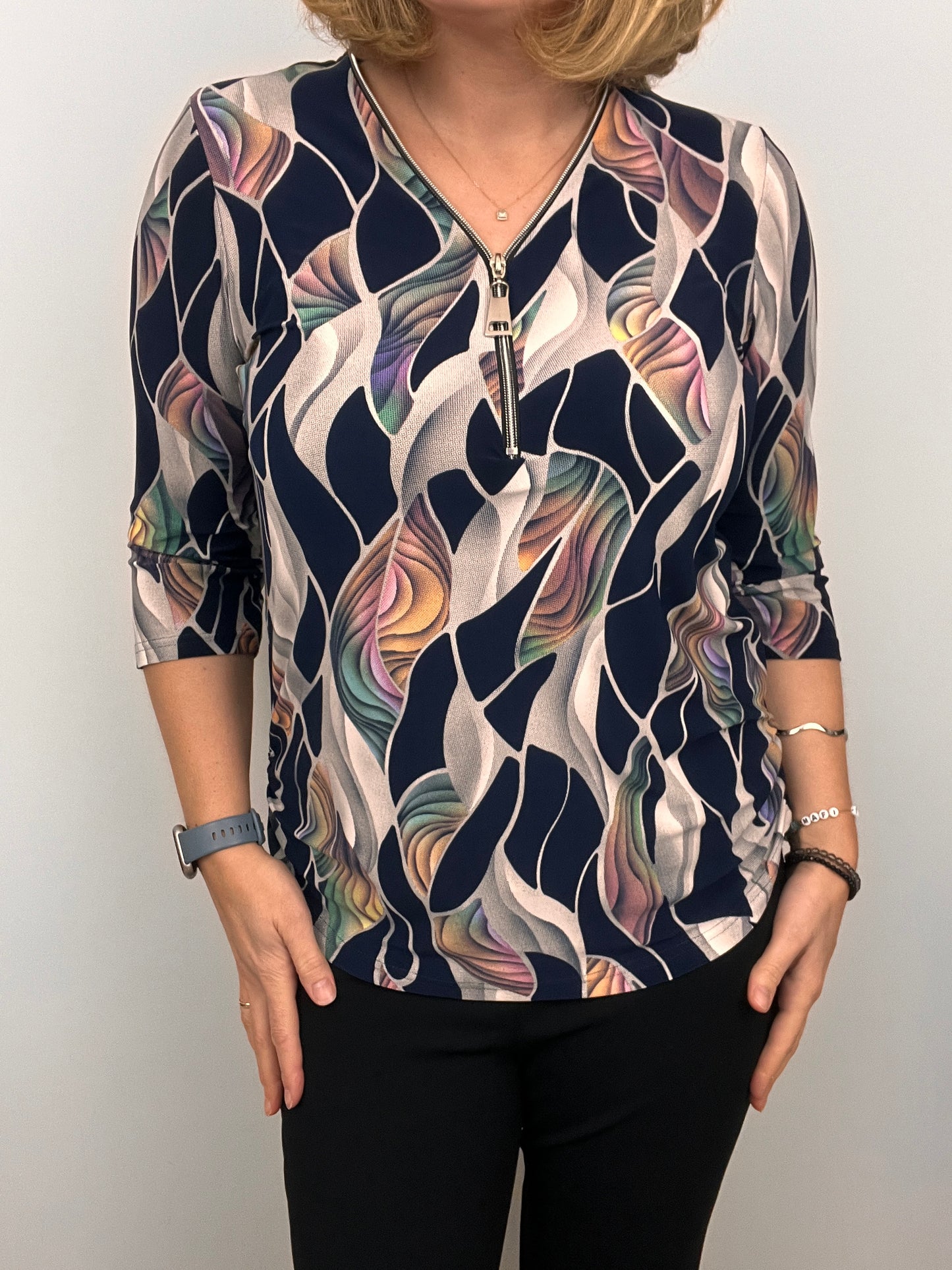 ATHENA 3/4 sleeve zip top