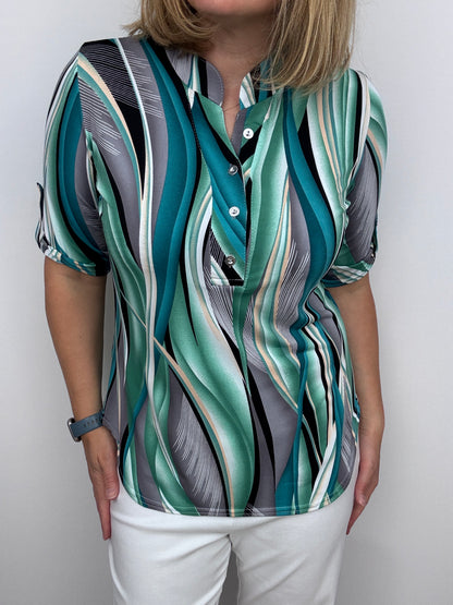 BREDA stand-up collar blouse