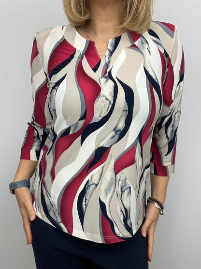 ANGELINA top with mini v-neck