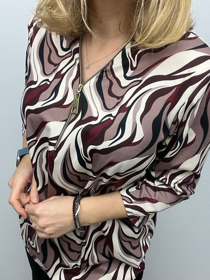 PEONY zip top 3/4 sleeve sizes 22-26