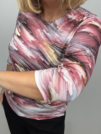 WENDY peachy feeling style top 3/4 sleeves