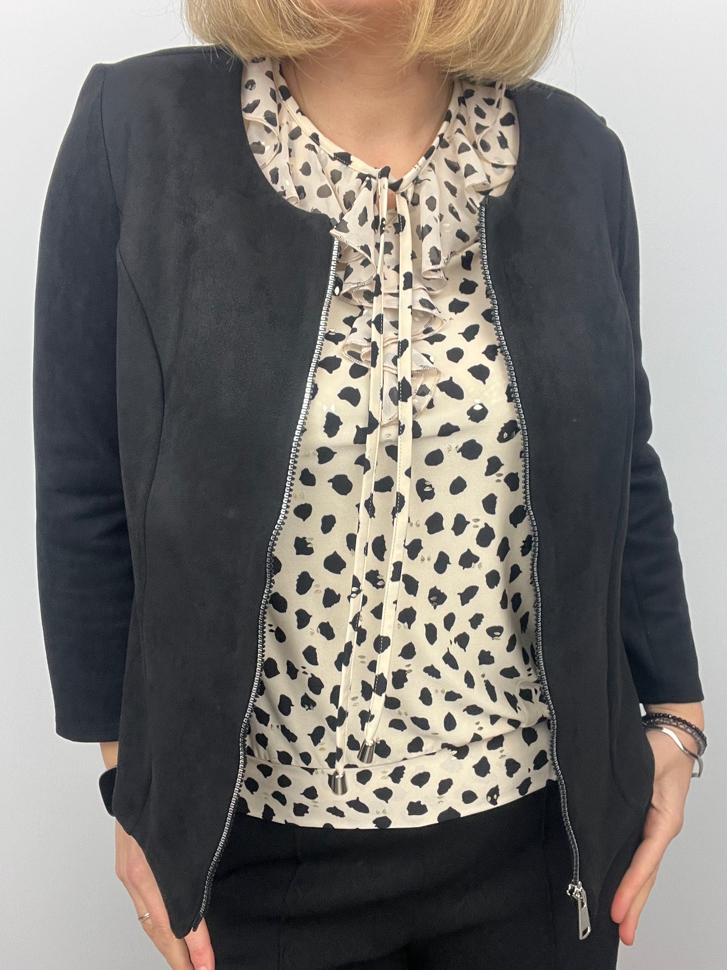 Suedette jacket black