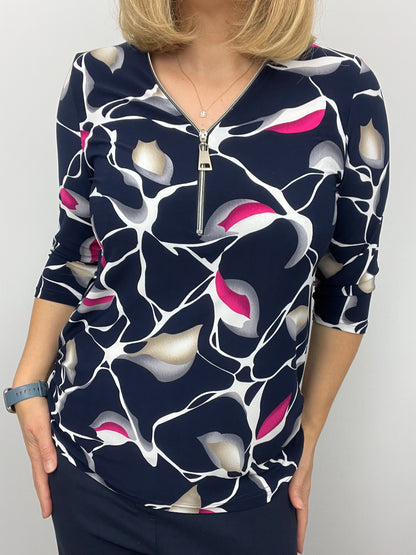 BONNIE 3/4 sleeve zip top