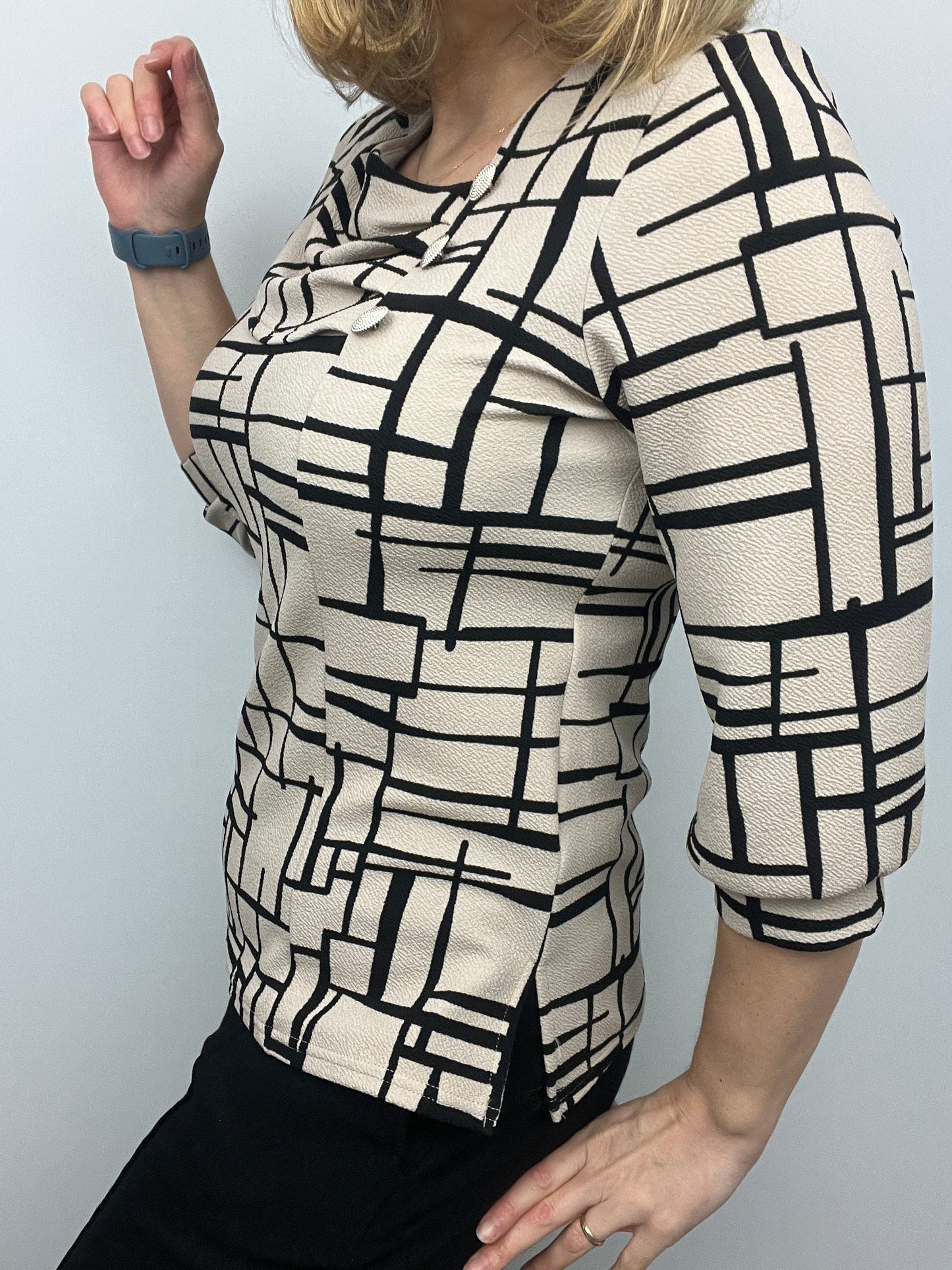 MARCELLA top with pleated neckline