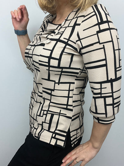 MARCELLA top with pleated neckline