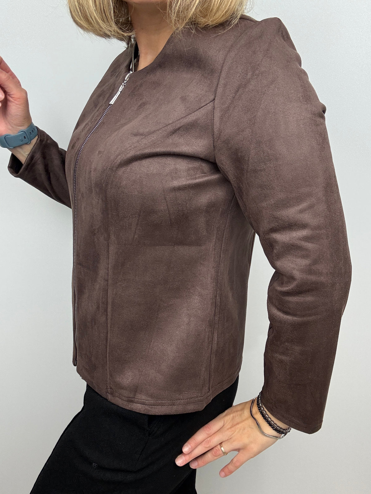 Chocolate brown suedette jacket