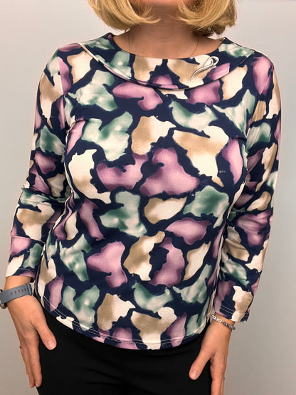 HARMONY Top with flat cowl neck