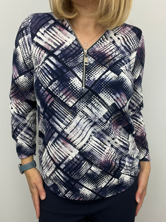COLETTE fine knit zip top