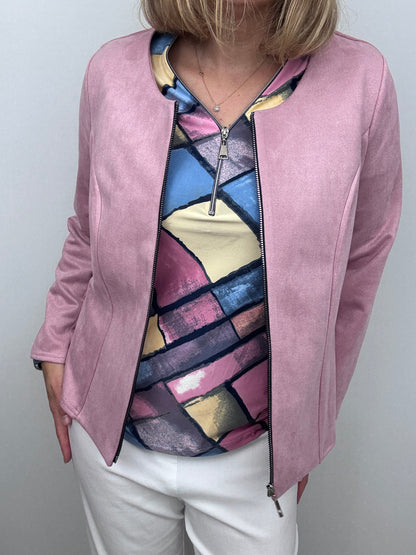 LEAH 3/4 sleeve zip top
