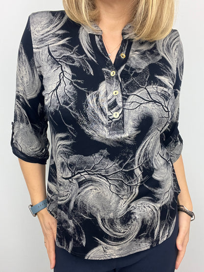 AURORA stand-up collar blouse