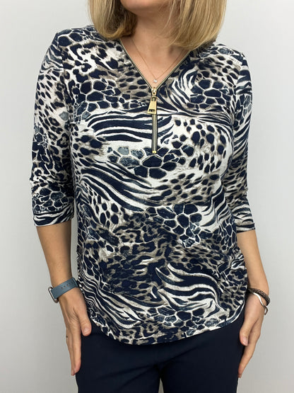 CAROLINE zip top 3/4 sleeve