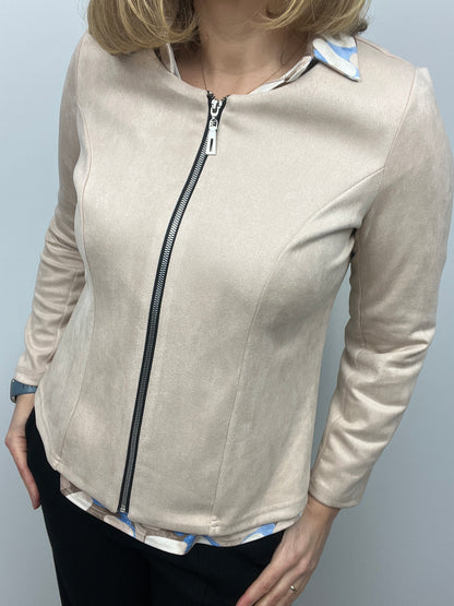 Suedette jacket beige
