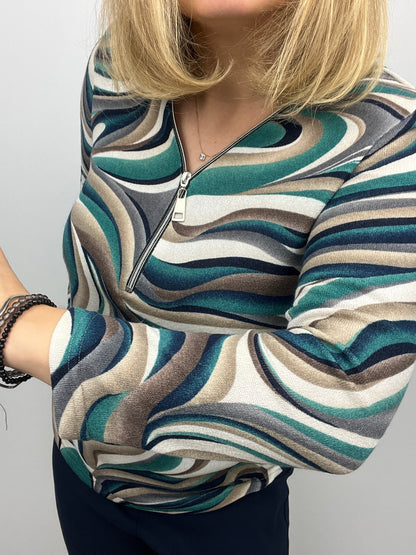 KITTY fine knit zip top