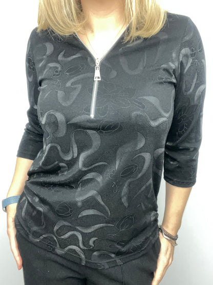 BERNIE 3/4 sleeve zip top