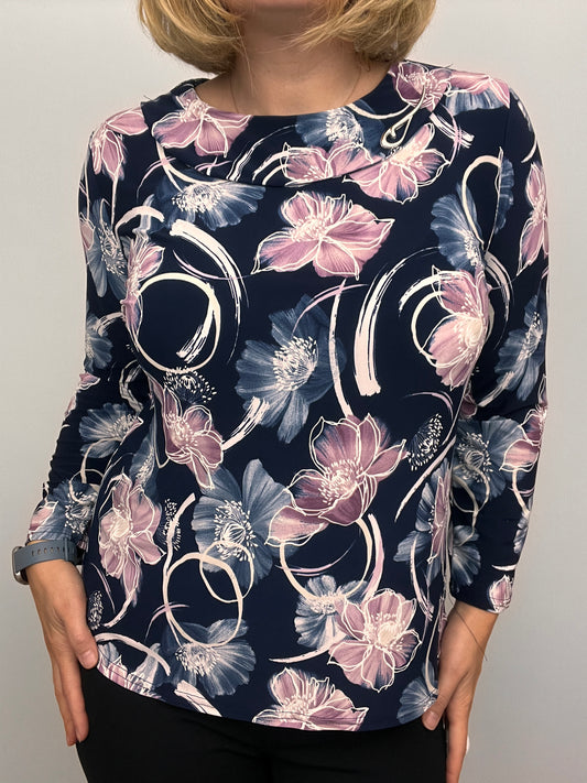 REBECCA Top with flat cowl neck