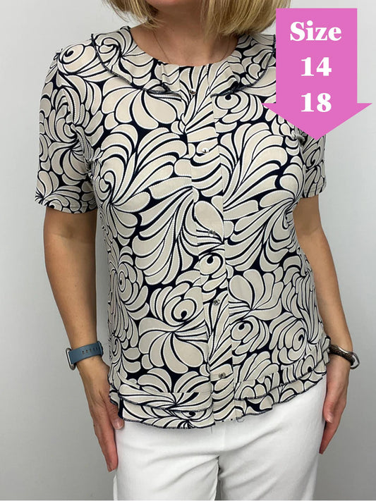 ALANA top with single frill neckline