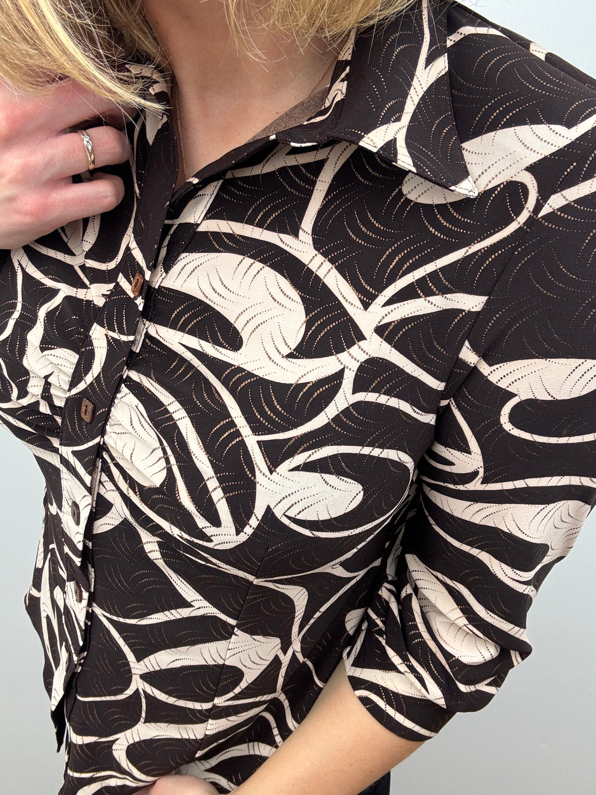 BETH brown button down blouse