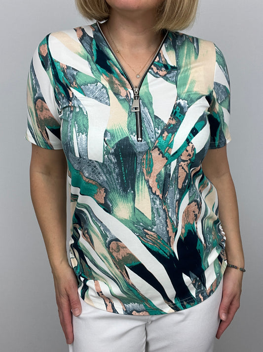 BELINDA short sleeve zip top