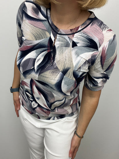 HAZEL short sleeve top with wide band