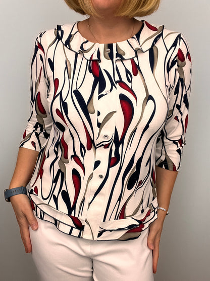 SALLY top with single frill neckline