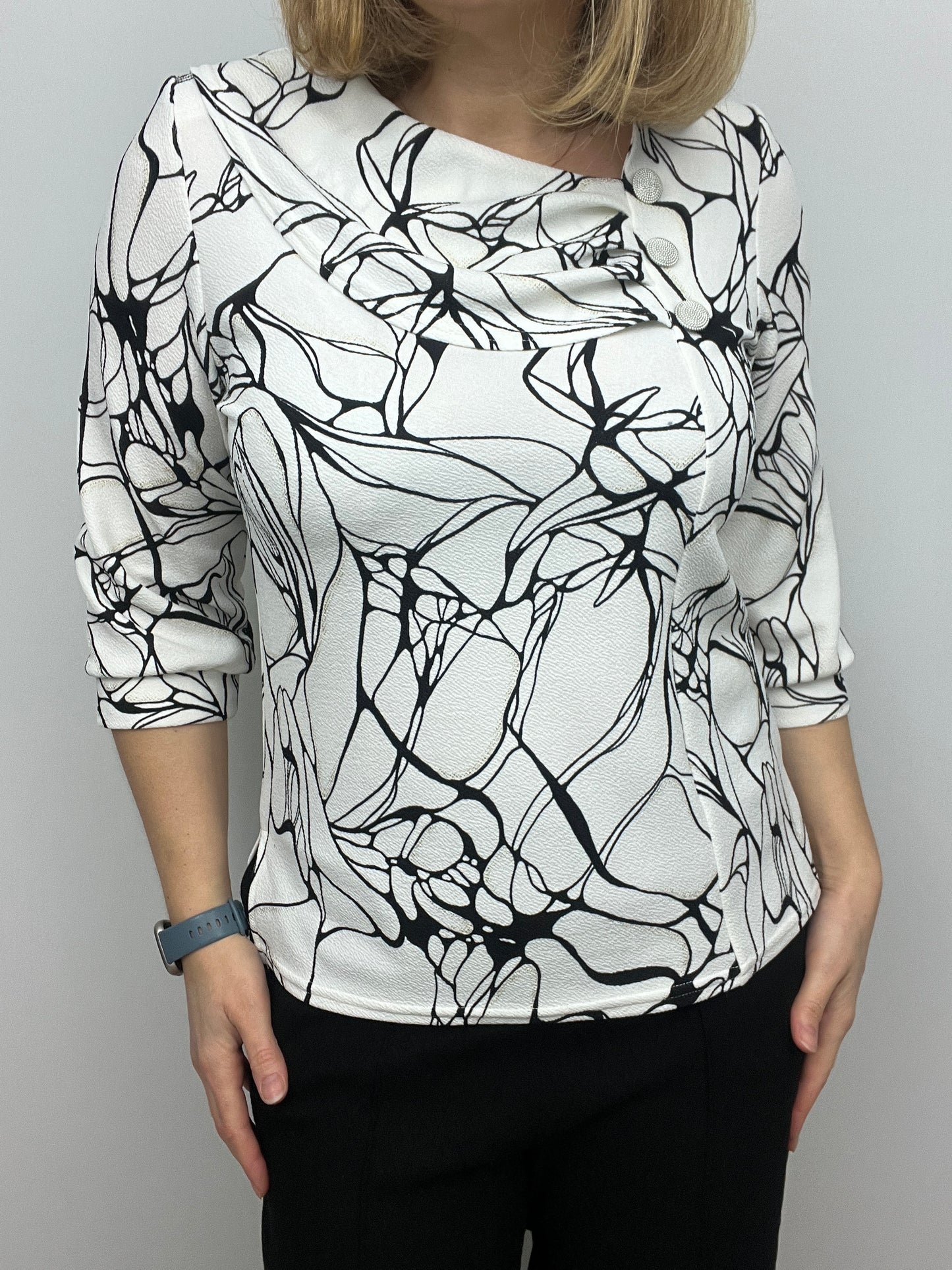 AVRIL top with pleated neckline