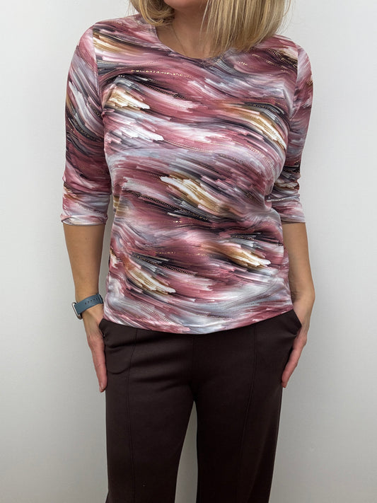 WENDY peachy feeling style top 3/4 sleeves