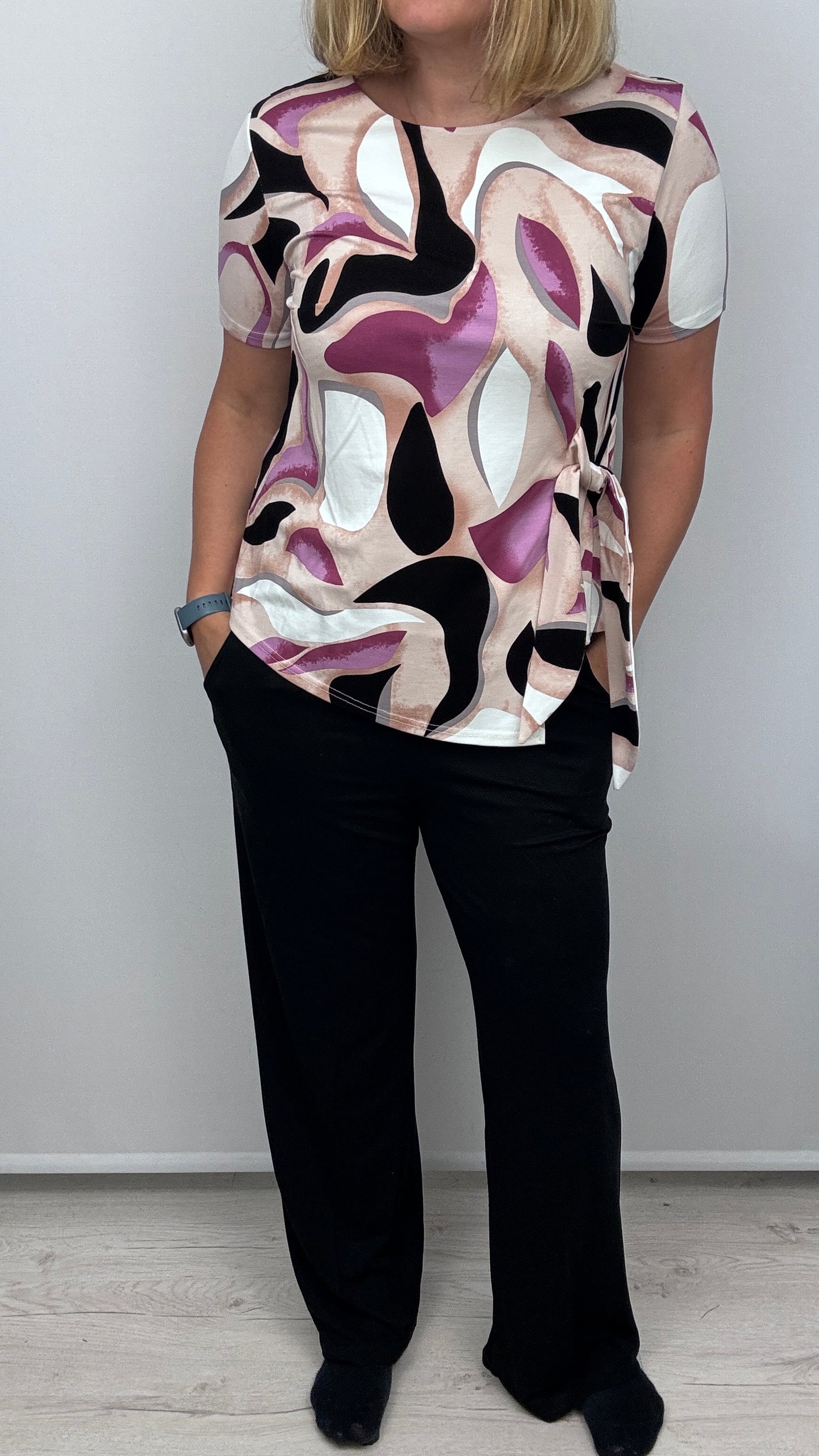 GRACIE two-piece set: side tie top and trousers set