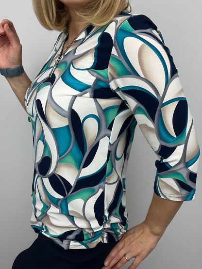 MADISON 3/4 sleeve zip top