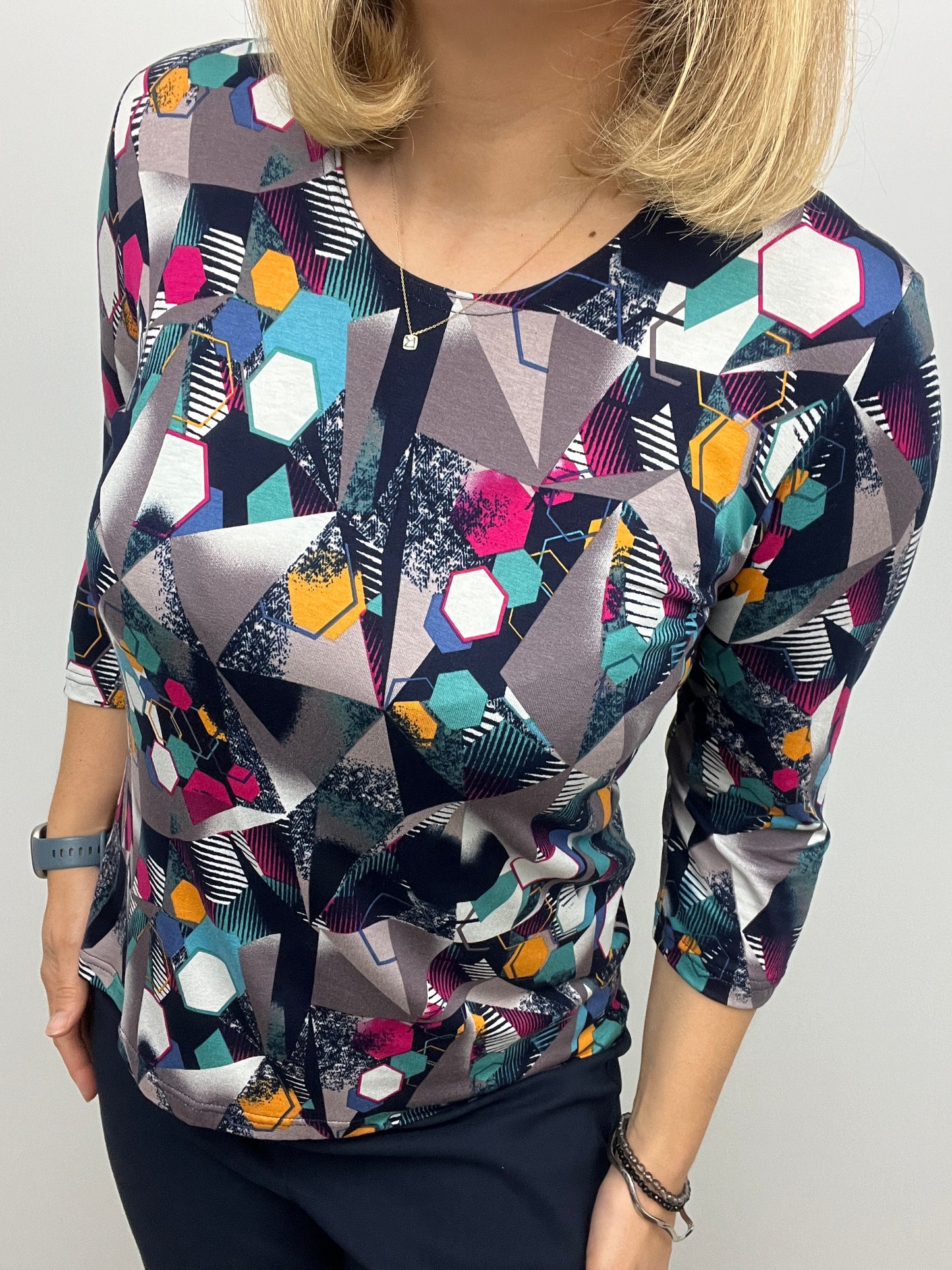 CHLOE cotton feel style top 3/4 sleeves